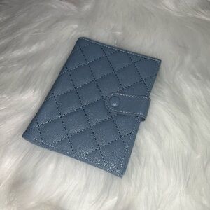 Blue Quilted passport Wallet
